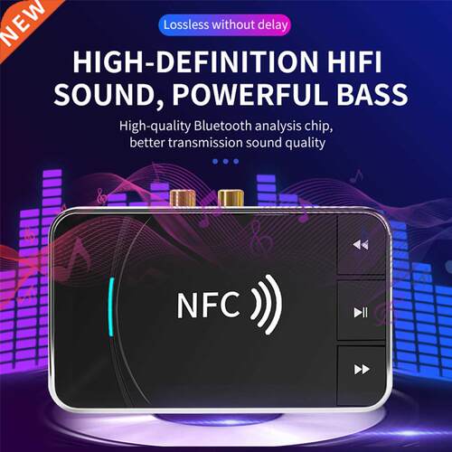 Bluetooth 5.0 Transmitter Receiver Wireless 3.5mm AUX NFC To