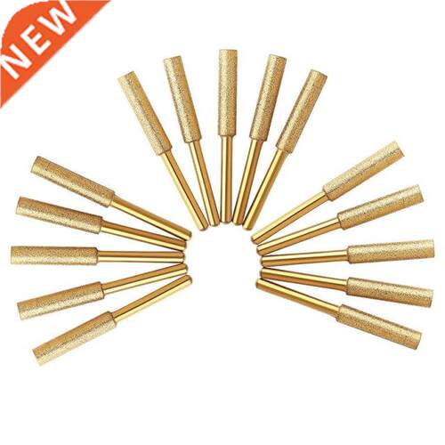 18Pcs Diamond Chainsaw Sharpener Titanium Plated Burr Stone