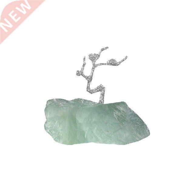 Aesthetic Natural Green Fluorite Plum Blossom Tea Table