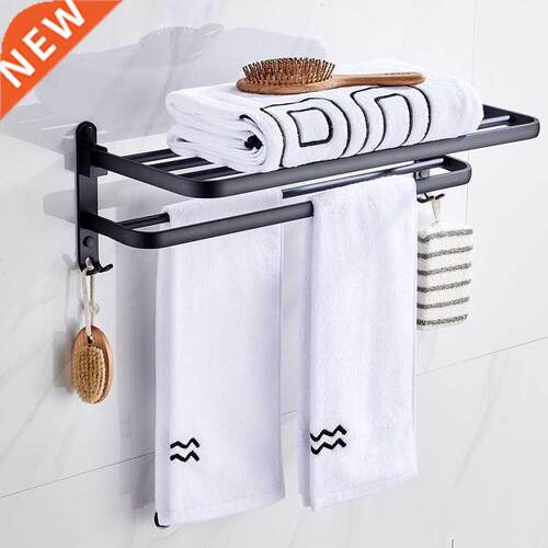 Bathroom Towel Rack Matte Black Towel Hol Aluminum Wall