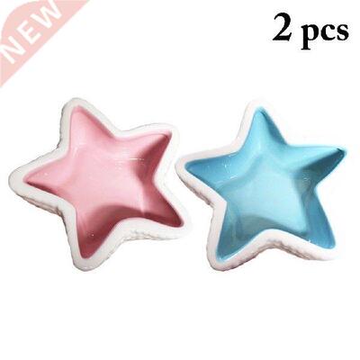 2PCS Mini Ceramic Bowl Small Pet Hamster Cute Star Pet
