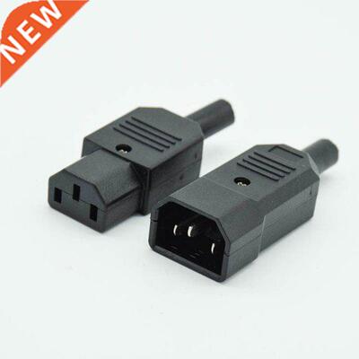 EC Straght Cable Plug Connector C13 C14 10A 250V Black fem
