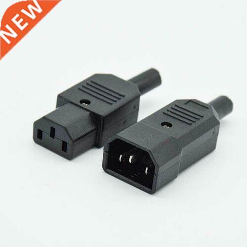 EC Straght Cable Plug Connector C13 C14 10A 250V Black fem