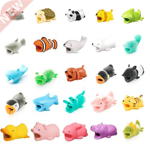 Cute Cartoon Data Cable Protector Winder Shark Rabbit Panda