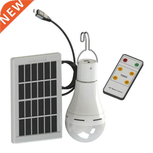 Solar Powered Shed Light Bulb LED Portable Hang Up 9W Lamp