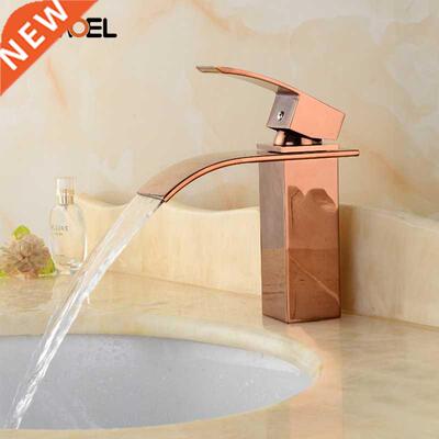 Samoel Rose Golden Bathroom Sink Faucet Brass Polish Deck M