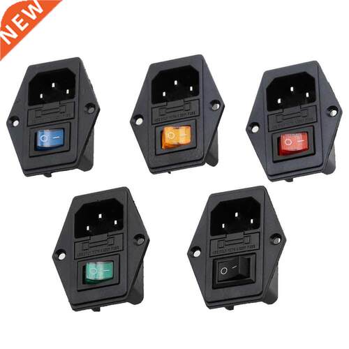1set 10A 250V Inlet Module Plug Rocker Switch Male Power Soc