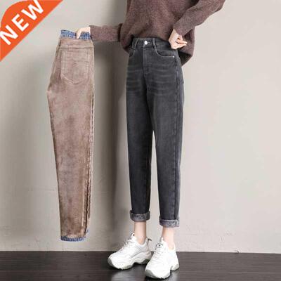 Winter Jeans for Women Velvet Thick Warm Denim Pants High Wa