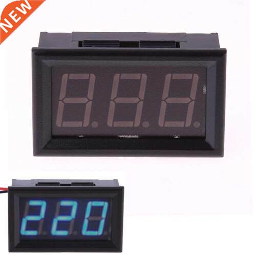 Mini Blue LED AC 30-500V Voltmeter Tester Gauge Display w/ 2