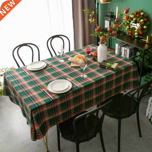 Rectangular Tablecloth for Home Nordic Plaid Stripes Retro S