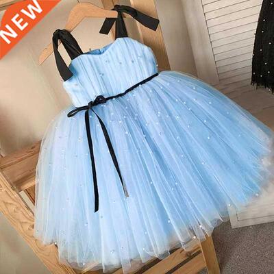 Kids Dress For Girls Strap Tulle Fluffy Princess Eleagnt Par