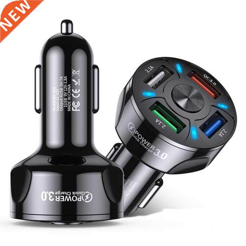 AUFU 4 USB Port Car Charger Portable Fast Charging For Xiaom