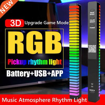 RGB Music Sound Control LED Strip Light 3D Voice Activated P