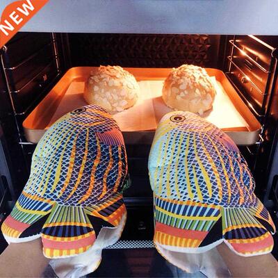 1Pc Colorful Fish Shape Oven Mitts Non-slip Anti-scalding