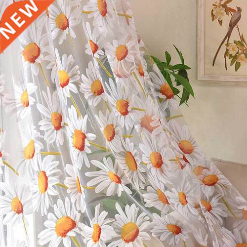 Sun Flower Tulle Curtains for Living Room Bedroom Kitchen Ye