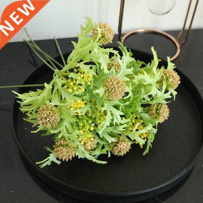 Burr ball smulaton flower plastc plant home decoraton