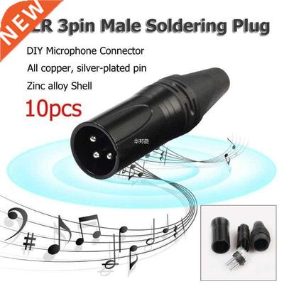 10pcs XLR 3Pin Jack Male  Audio Cable Mic Connectors Sold