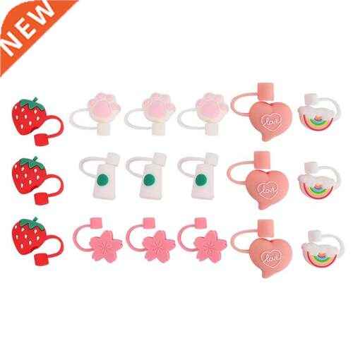 Silicone Straw Tips Cover Reusable Drinking Straw Tips Lids