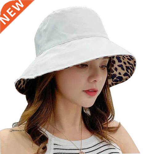 Double Leopard print Pattern Bucket Hat Women Summer Cotton