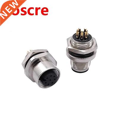 M12 Sensor Connector panel back mount Waterproof Flange Sock