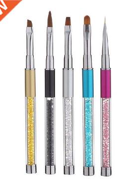 Rhinestone Metal Kolinsky Nail Art Sculpture Carving Brush