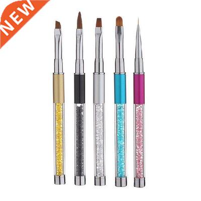 Rhinestone Metal Kolinsky Nail Art Sculpture Carving Brush