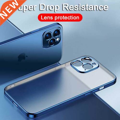 Luxury Plating Square Frame Silicone Transparent Case on For
