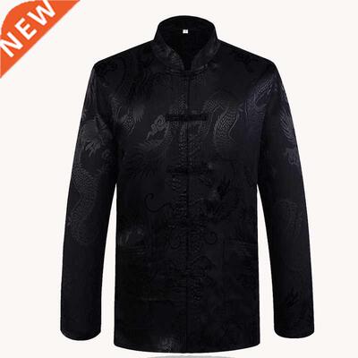 Brand New Arrival Black Chinese Traditional Men's Satin Mand