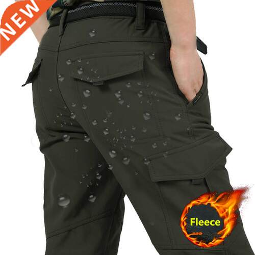 Winter Thick Fleece Warm Sretch Causal Pants Men Military So