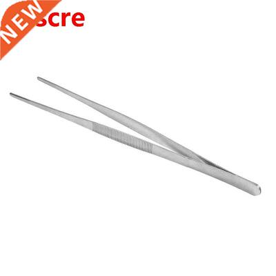 30cm Stainless Steel Silver Long Food Tongs Straight Home Me