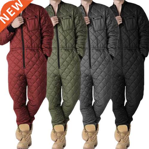 Men One Pieces Rompers Autumn Warm Lattice Solid Color Zippe
