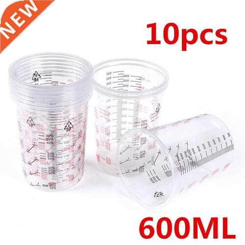 10pcs Plastic Paint Mixing Cups 600ml Mixing Pots Paint Mixi