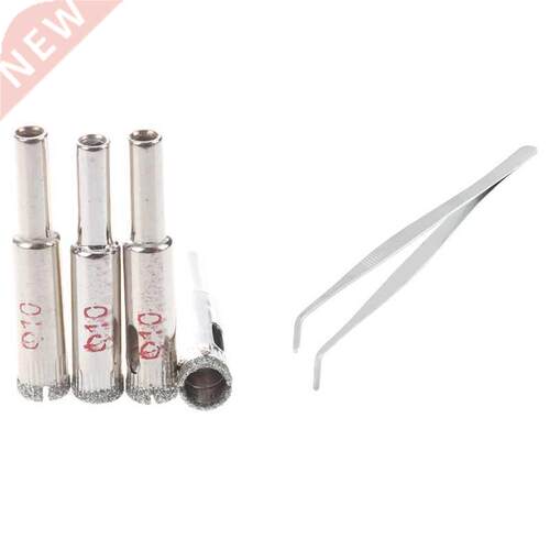 4 Pcs 10mm Dia Diamond Coated Drill Bit Marble Tile Glass Ho