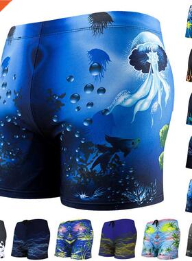 Men's Swimming Trunks Beach Shorts Boxer Briefs Men Male Swi