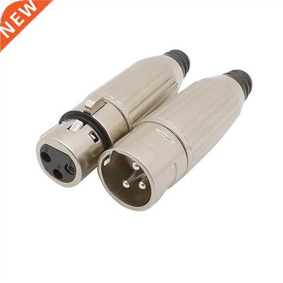 Metal 3Pin XLR Plug Socket Microphone Audio Adapter XLR Male