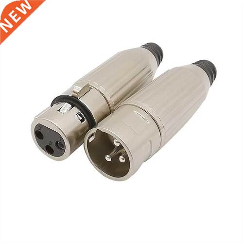 Metal 3Pin XLR Plug Socket Microphone Audio Adapter XLR Male
