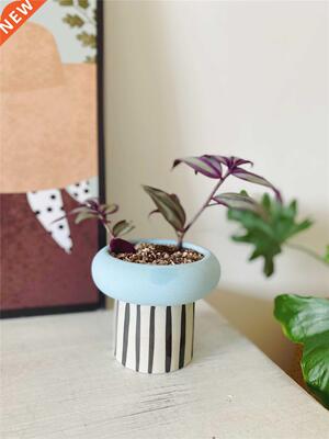 Handmade Ceramic Succulent Pink Vintage Flower Pot