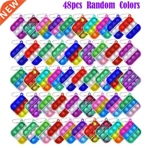 12/48 Pcs Mini Pop Push Fidget Toy Pack Keychain Fidget Toy