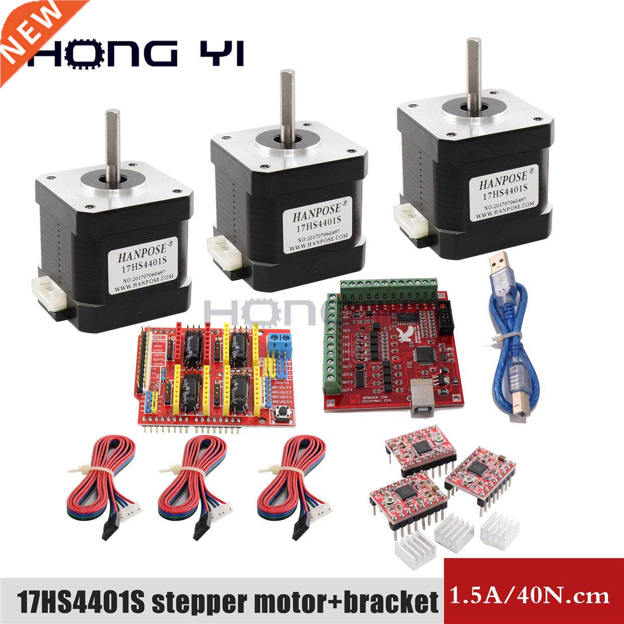42 motor 17HS4401S + NEMA17 CNC shield + 3 driver expansion