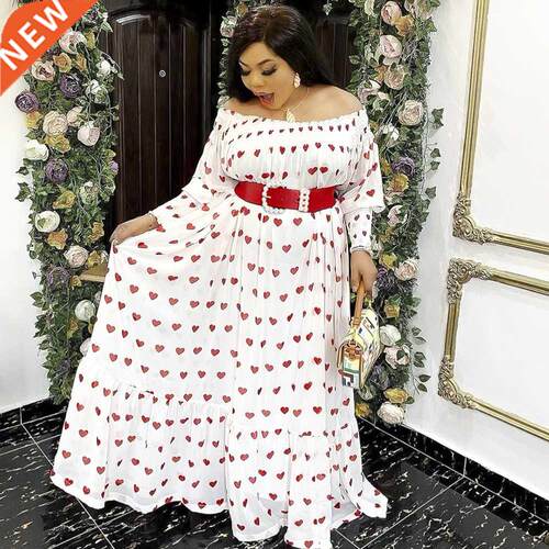 MD 2021 Summer Chiffon Long Dress Boubou Africain Femme Off
