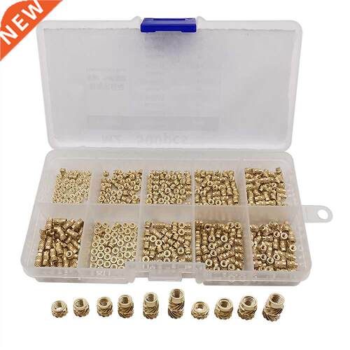 500Pcs M2 Hot Melt Copper Nut Thread Brass Knurled Threaded
