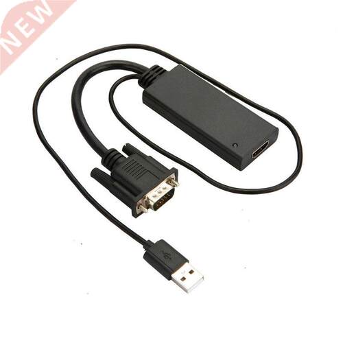 VGA To HDMI 1080P USB Power Adapter Converter Cable for Comp
