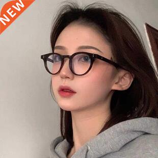 2022 fashion New Black frame point Plain glasses PC plain gl