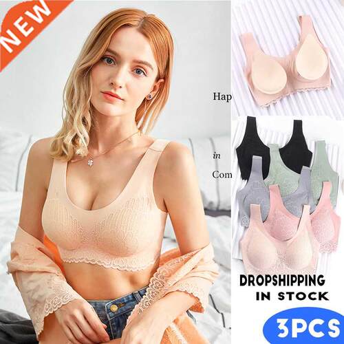 Dorpshipping 3PCS/lot Latex Plus size Latex Bra Seamless Bra