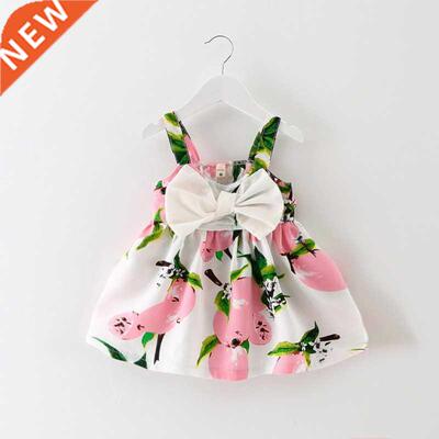 2022 Summer Baby Girl Dress Lemon Print Newborn Infant Dress