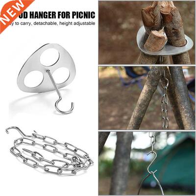 Portable Detachable Outdoor Barbecue Tripod Hanging Rack