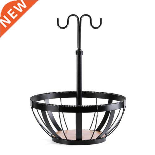 Countertop Iron Drain Rack Hanging Fruit Vegetables Basket B