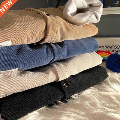 Privathinker Corduroy Fleece Thicken Mens Autumn Winter Shir