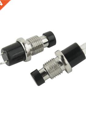 10Pcs 7mm Black 2Pins Mini Lockless Momentary ON/OFF Push Bu