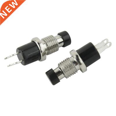 10Pcs 7mm Black 2Pins Mini Lockless Momentary ON/OFF Push Bu